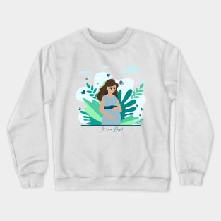 it's a boy! Pregnancy announcement illustration Crewneck Sweatshirt